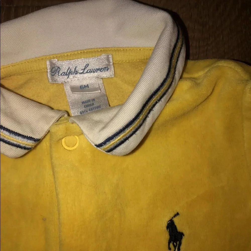 ❤️RALPH LAUREN ❤️VINTAGE BABY VELOUR  2 Rompers sz6mo ADORABLE TWINS PriceFirm!